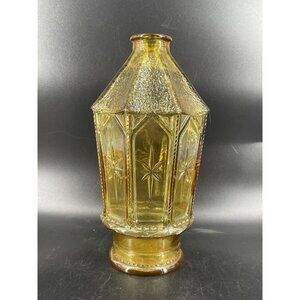 Vintage MCM Wheaton Amber Glass Colonial Lantern Octagonal Decanter Bottle